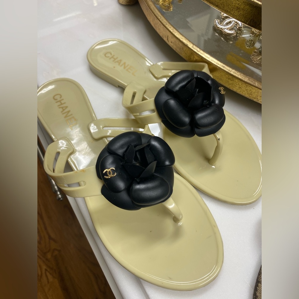 Chanel Camellia Sandals